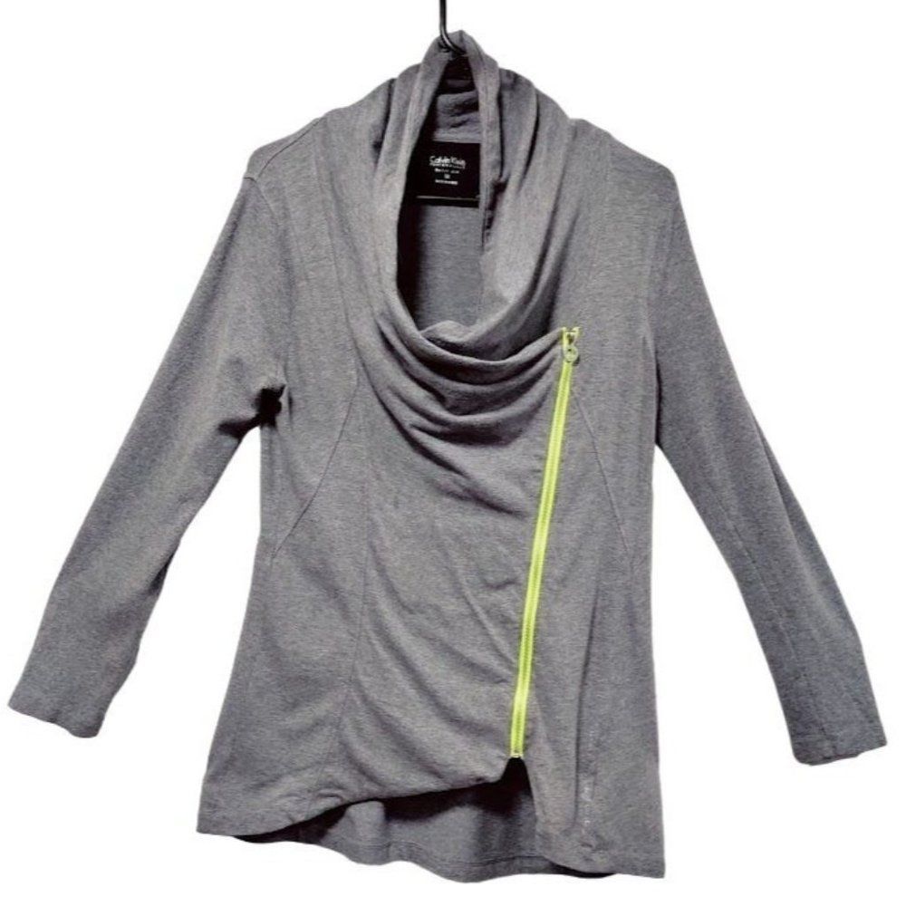 Calvin Klein Performance Quick Dry Diagonal Zipper Cowl Neck Jacket M